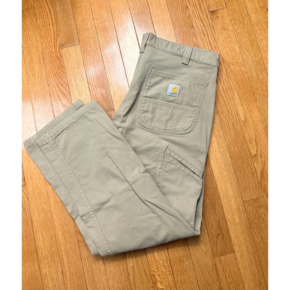 Carhartt Mens Relaxed Straight Fit Khaki Tan Utility Work Pants 34x30 102291